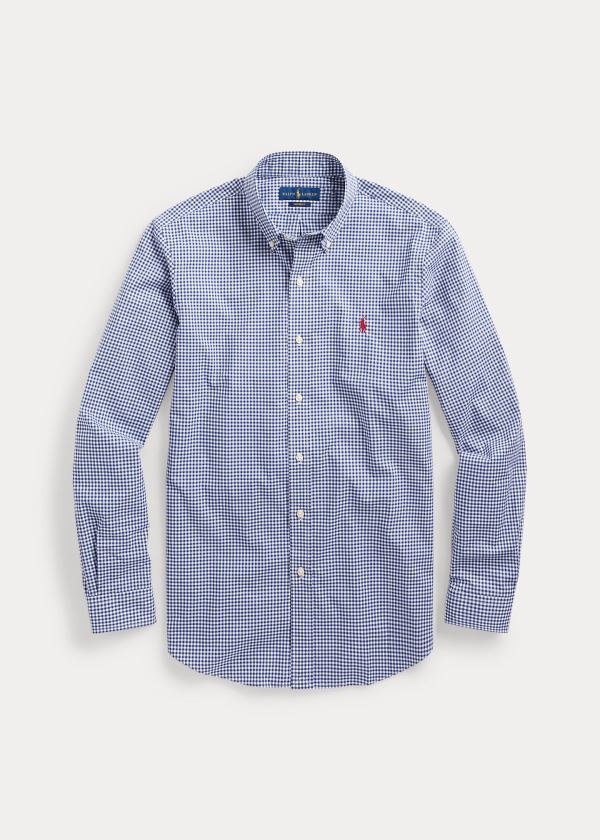 Camisa Polo Ralph Lauren Hombre Azul Marino / Blancos - Classic Fit Gingham - QTWCP8534